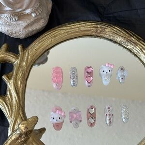 Handmade Gel Pressons/press-on nails/short nail/pink nails